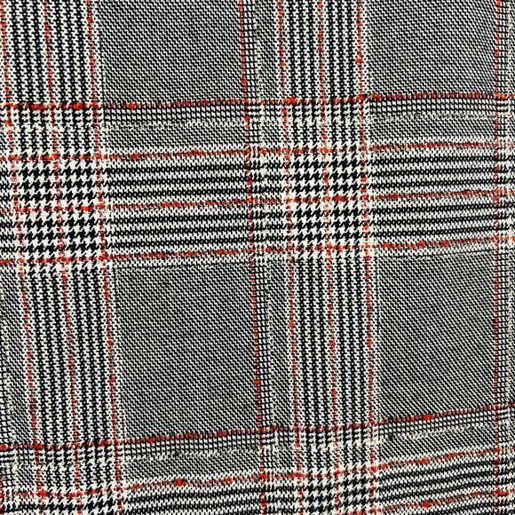 Free People Glen Plaid Flare Trouser Pants Gray Black Red Y2K Academia Size 10 - Picture 6 of 10